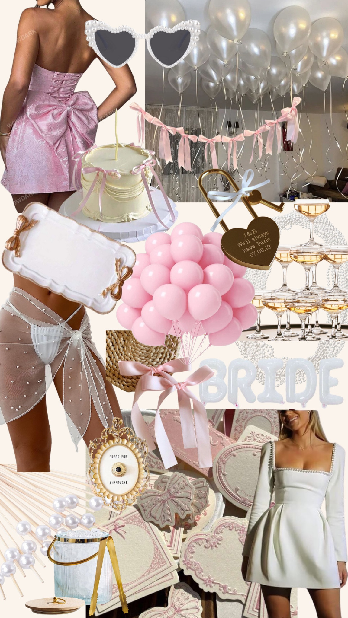 Chic bow bachelorette party theme! 🎀

#paris #france #pink #champagne #pearls #presecco #bachelorette #partytheme