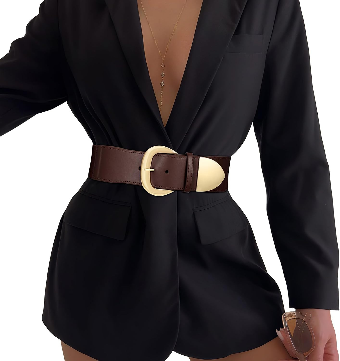 Women Wide Elastic Waist Belt for Dresses Fashion Thick Stretchy Belt for Trendy | Amazon (US)