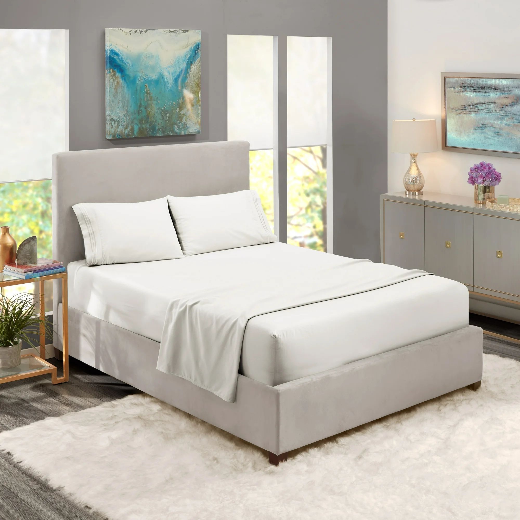 Clara Clark King Size Deep Pocket 4 Piece Bed Sheets Set, 1800 Series Hotel Luxury Soft Microfibe... | Walmart (US)