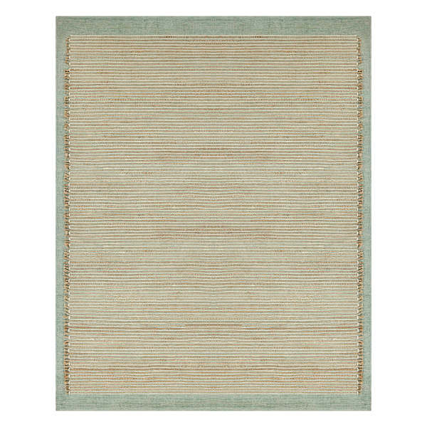 (B931) Green Natural Handloom Area Rug, 8x10 | At Home