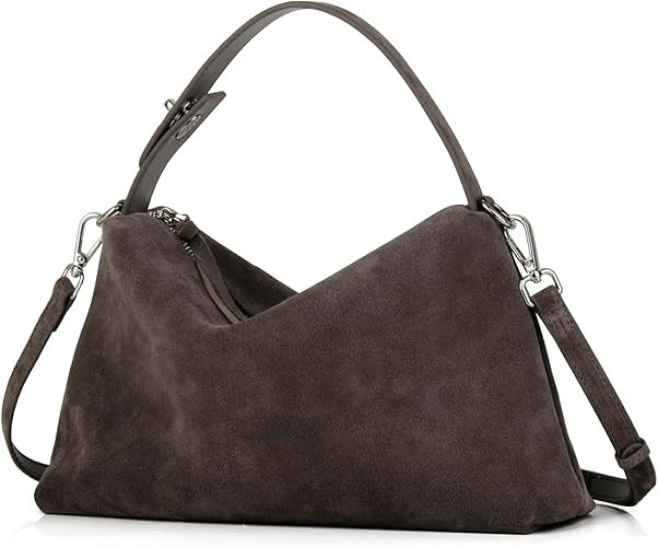 Premium Suede Leather Crossbody Bags for Women, Slouchy Suede Shoulder Bag with Adjustable Strap ... | Amazon (US)