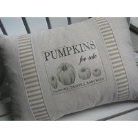 White Pumpkins, Pillows, Farmer's Market, Vintage, Summer, Ticking, Cottage, Gray, Black & White, Gr | Etsy (US)