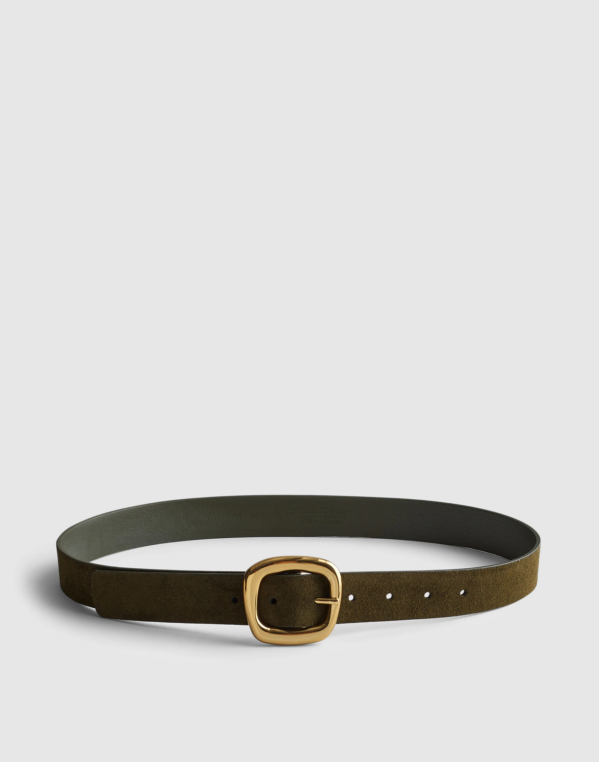 Sculptural Buckle Suede Belt | Madewell