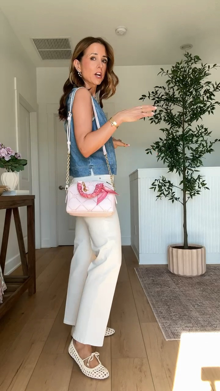 Finally got my hands on these jeans! XS petite in jeans and XS in top. Size down in jeans if in-between sizes. 90s straight style with tummy control + length options. I love the creamy white but comes in different blue denims too 🤩 Summer outfit. Elevated casual. Spring outfit. Mom outfit. Code LISAMARIEXSPANX for 15% off first purchase + free shipping, excluding sales. Woven ballet flats are TTS.

#LTKootd #LTKPetite #LTKgrwm