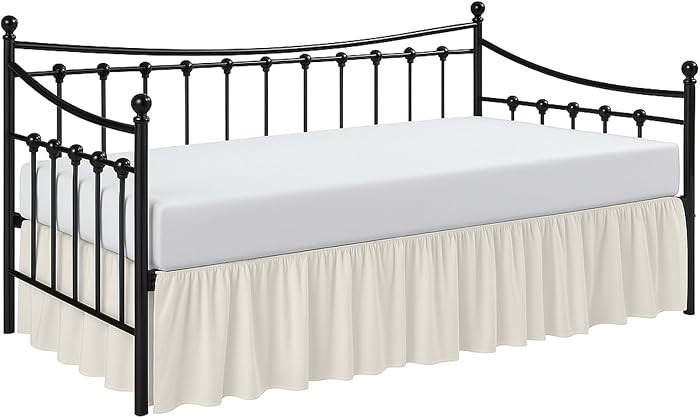 Cottington Lane Daybed Skirt with Split Corners Twin Size Gather Dust Ruffle Bedskirt 16 Inch Dro... | Amazon (US)