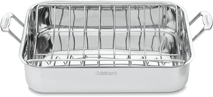Cuisinart Chef's Classic Stainless 16-Inch Rectangular Roaster with Rack, Roaster Rack | Amazon (US)