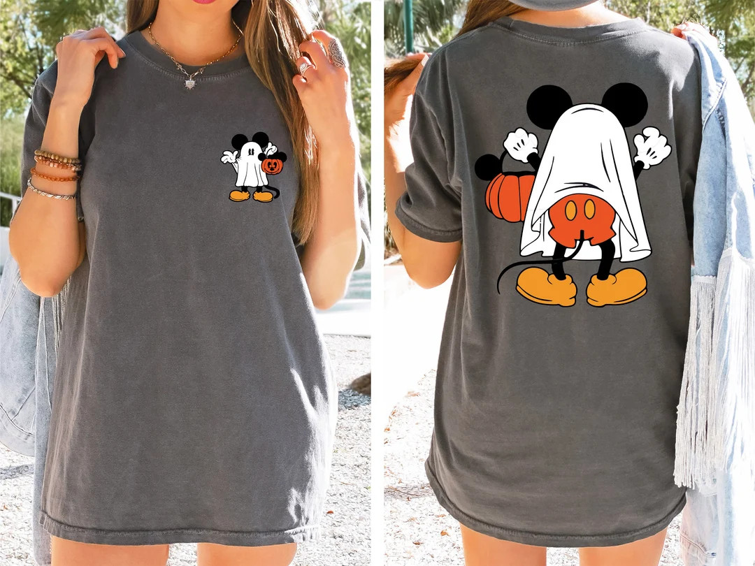 Disney Mickey Halloween Comfort Colors Shirt,mickey Ghost Sweatshirt,retro Mickey Spooky Hoodie,m... | Etsy (US)