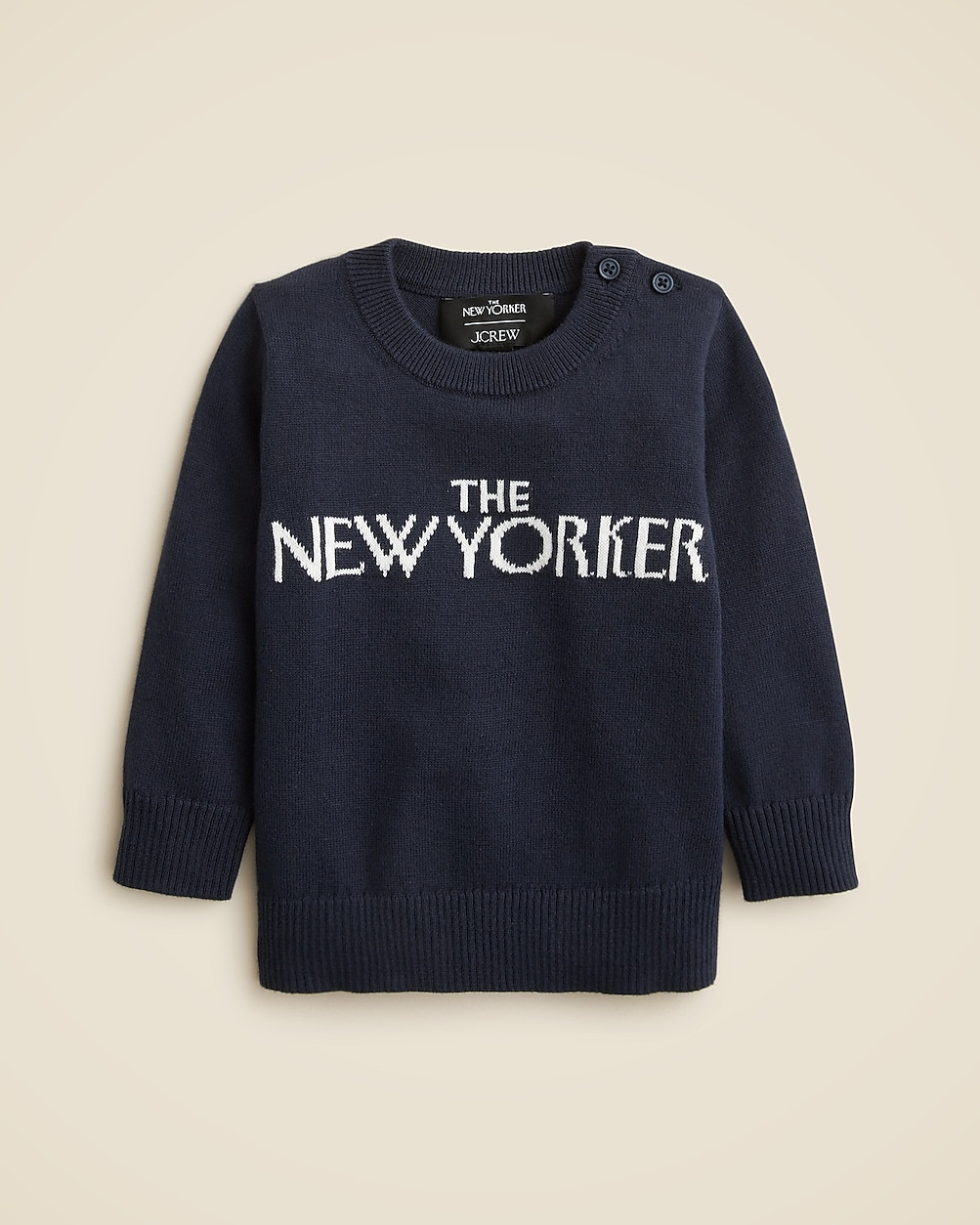 Limited-edition The New Yorker X Crewcuts baby cashmere crewneck sweater | J. Crew US