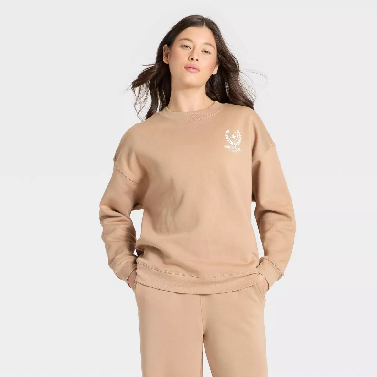 Women's Active Comfort Oversized Crewneck Sweatshirt - All In Motion™ | Target