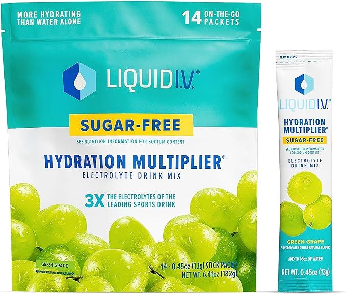 Liquid I.V. Sugar-Free Hydration Multiplier - Green Grape – Hydration Powder Packets | Electrol... | Amazon (US)
