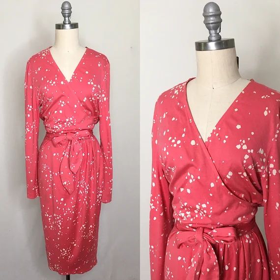 Vintage 80s Diane Von Furstenberg Jersey Wrap Dress Size Large | Etsy | Etsy (US)