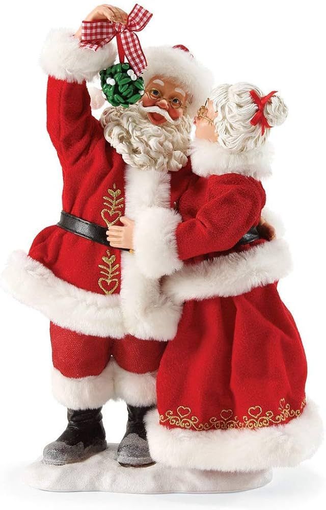 Department 56 Possible Dreams Santa Claus “Mistletoe Kisses” Clothtique Christmas Figurine | Amazon (US)