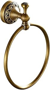 Leyden Brass Towel Ring, Antique Retro Round Towel Holder, Wall Mounted Bath Hand Towel Rack Rail... | Amazon (US)