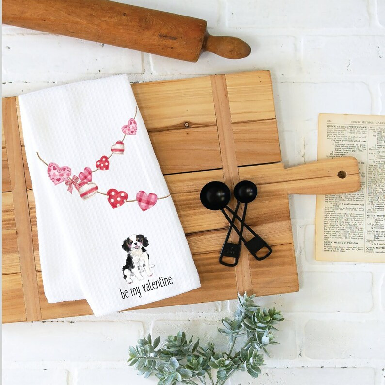 Valetnine Kitchen Towel, Dish Towel, Tea Towel, Cavalier King Charles, Kitchen Towel Dog, Dog Kit... | Etsy (US)