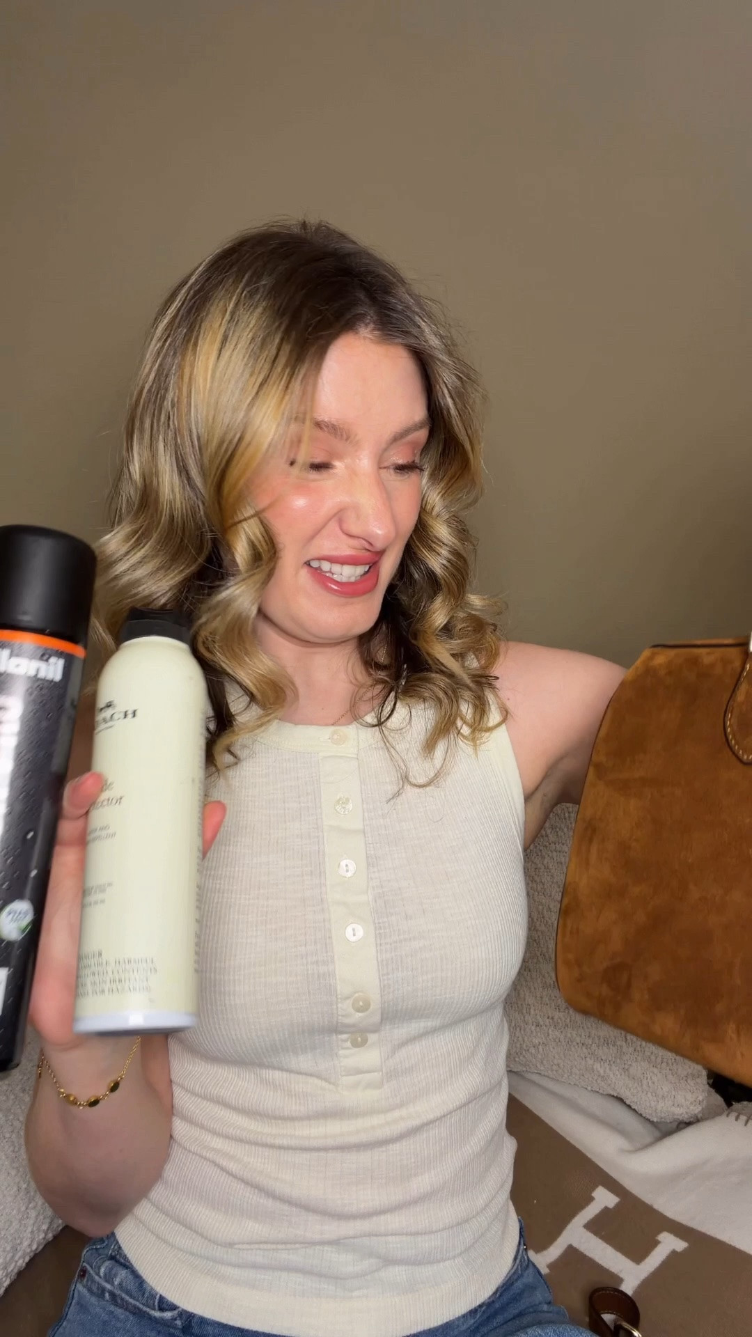 Testing out two more popular suede sprays and this one might surprise you 👀 Comment SHOP & I’ll dm you the links to the best ones I’ve tried and use on all my suede bags!

I tested out the Coach suede spray and the carbon pro suede spray from  collonil.

I tested them on the shoulder strap that came with my coach outlet used Rowan before I committed to a bag and I’m so glad I did!