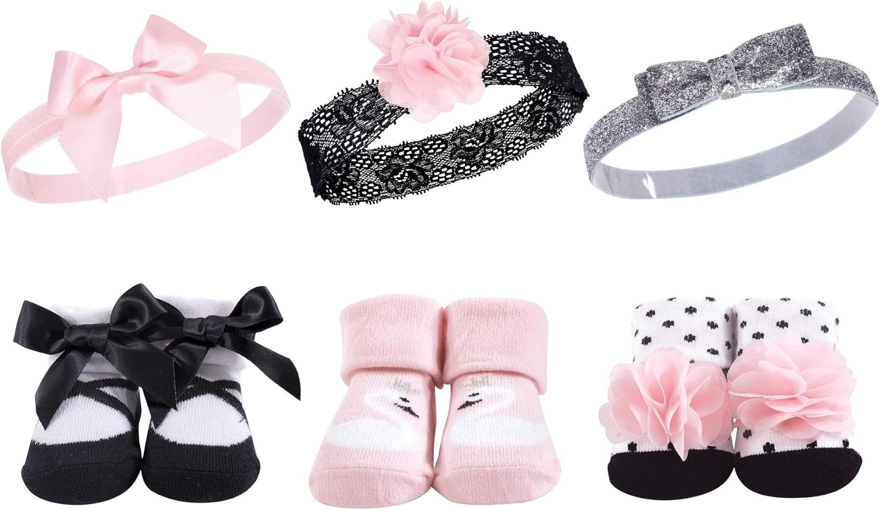Hudson Baby Girl's Headband and Socks Giftset | Amazon (US)