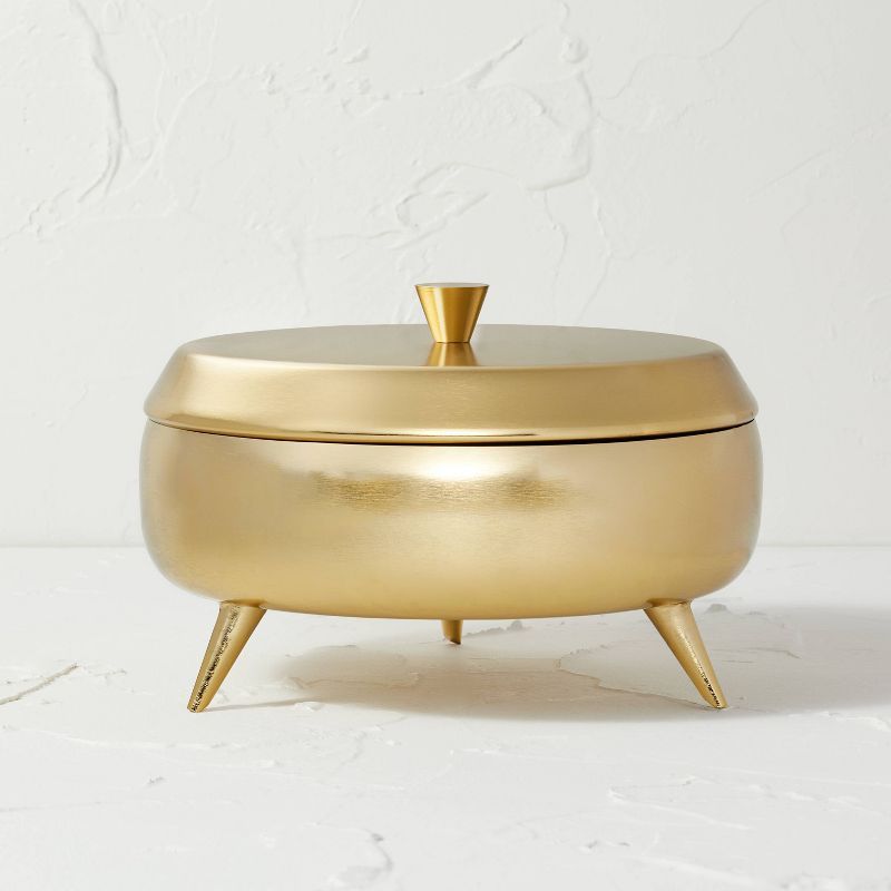 Metal Lidded Decorative Box Gold - Opalhouse™ designed with Jungalow™ | Target
