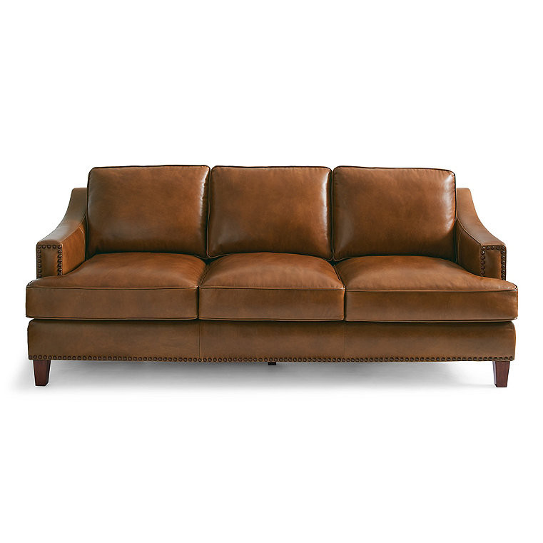 Collins Sofa - Cognac Leather - Grandin Road | Grandin Road