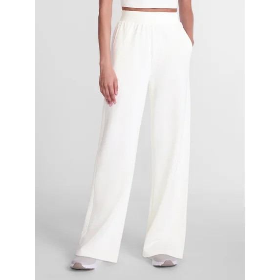 Athletic Works Women's and Women's Plus French Terry Wide Leg Pants, 31" Inseam, Sizes XS-4X | Walmart (US)