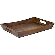 Lipper International 1165 Acacia Curved Serving Tray, 19.88" x 14" x 2.5" | Amazon (US)