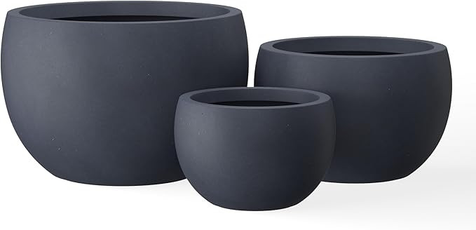 Kante 19.9",15.7",11.8" Dia Round Concrete Planter Set of 3, Outdoor/Indoor Large Bowl Plant Pots... | Amazon (US)
