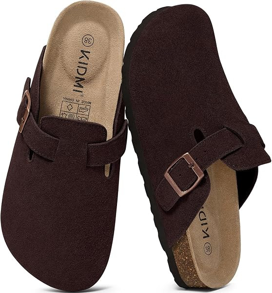KIDMI Genuine Suede Clogs for Women Men Cork Footbed Mules Potato Shoes | Amazon (CA)