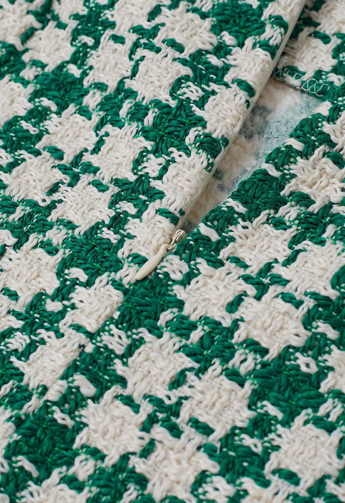 Houndstooth Tweed Mini Bud Skirt | Chicwish