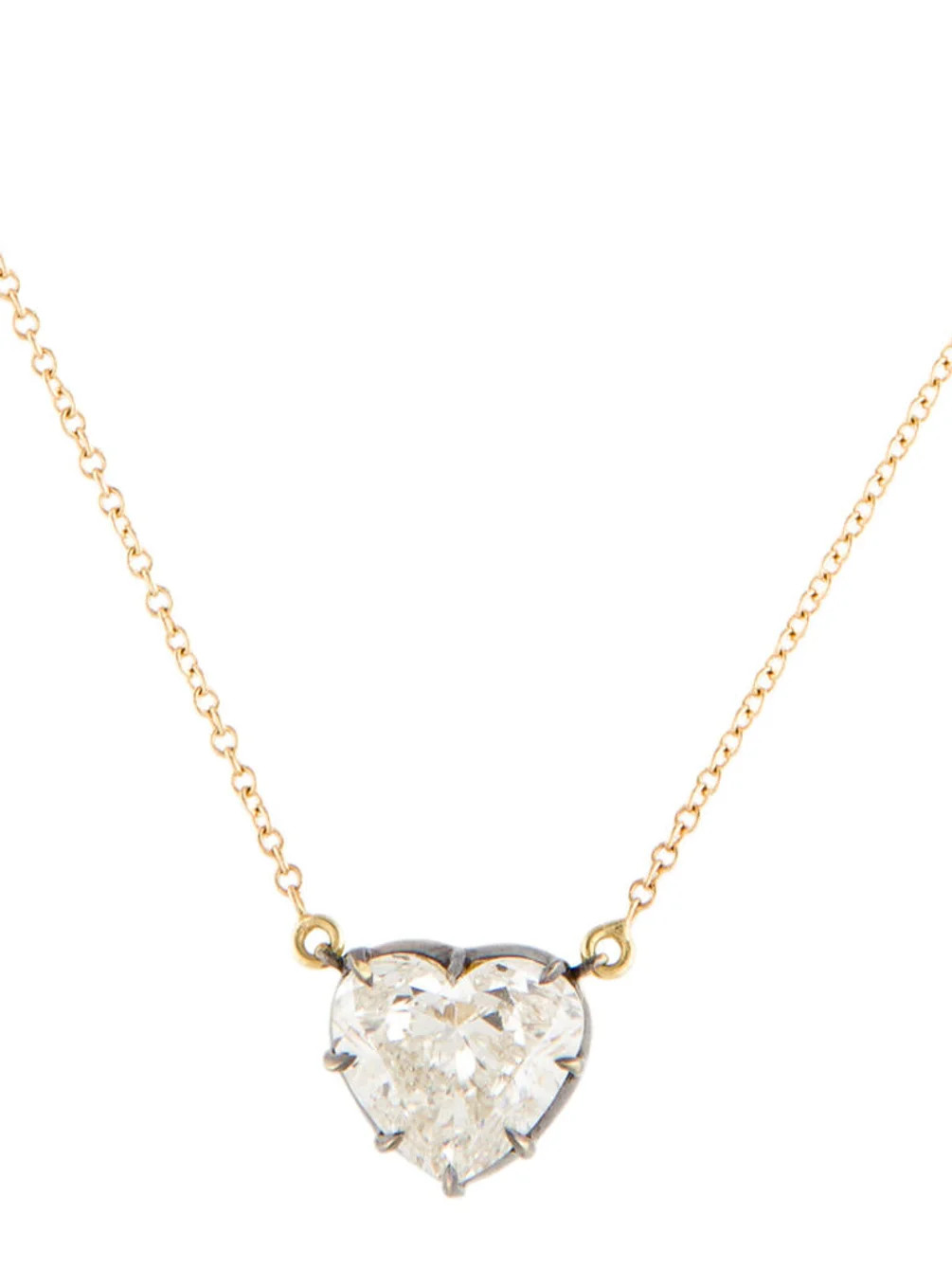 18K 2.01ct Diamond Candy Wrapper Heart Pendant Necklace | The RealReal