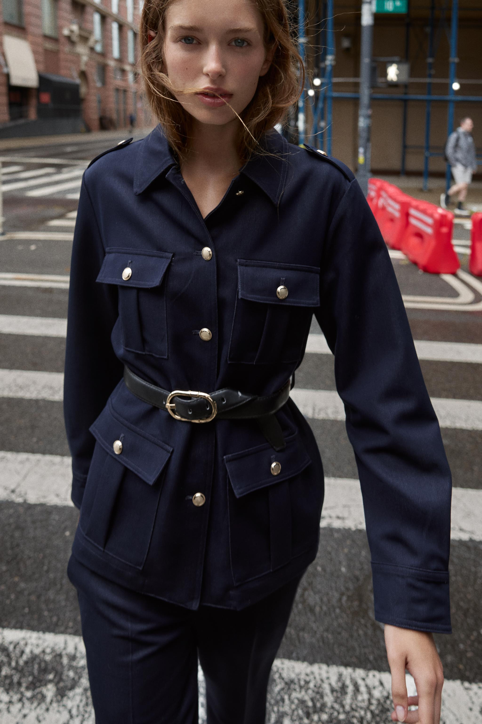 BELTED PATCH POCKET JACKET | Zara US