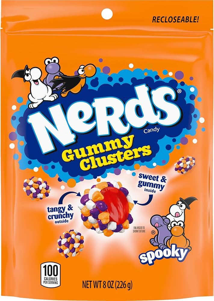 Nerds Gummy Clusters, Spooky Halloween Reclosable Bag, 8oz | Amazon (US)