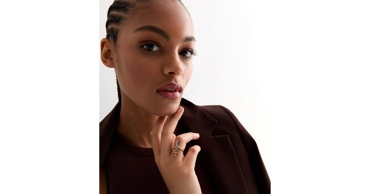 Gold Diamanté Snake Ring | New Look | New Look (UK)