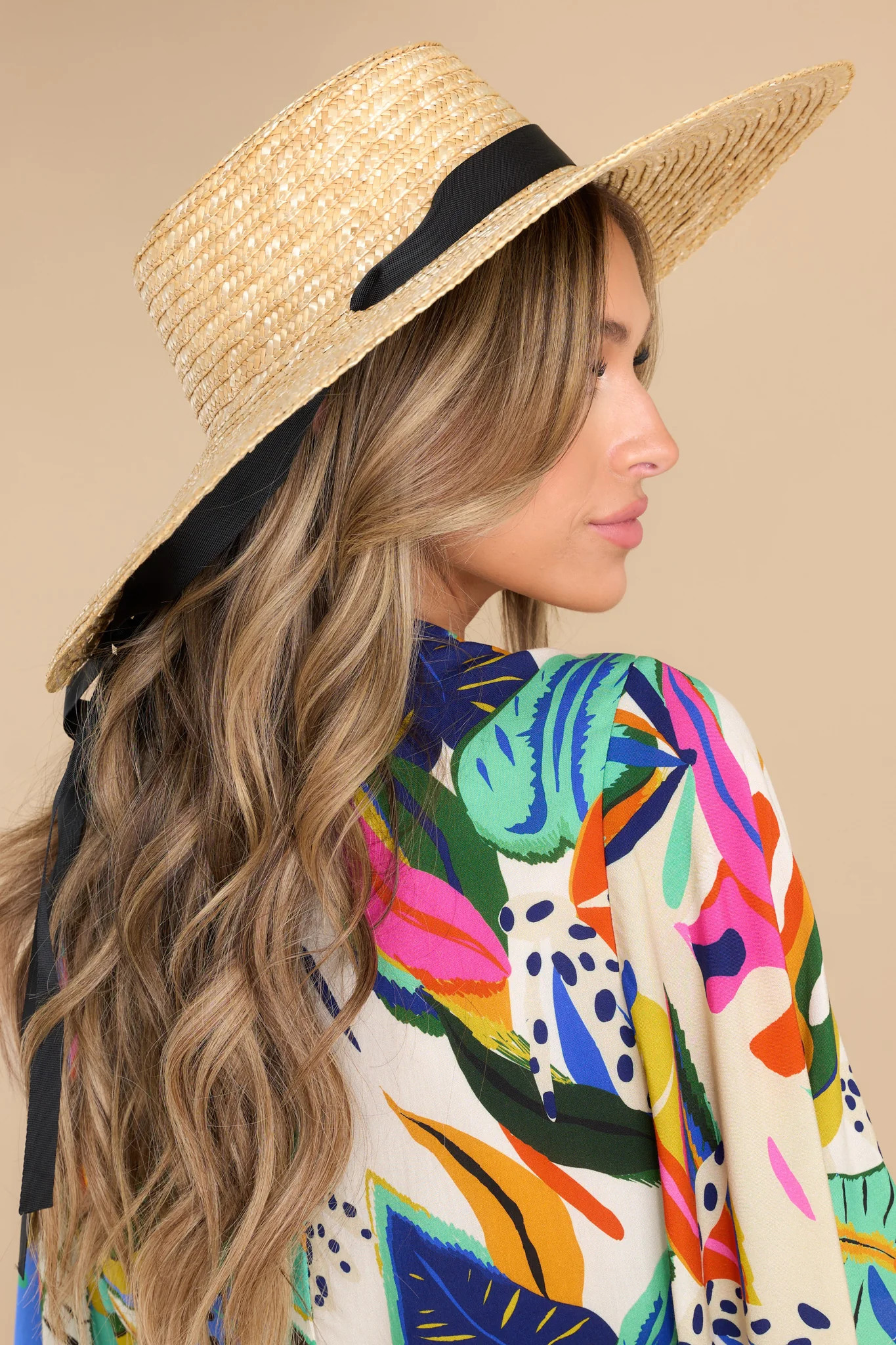 Chic Calling Natural Hat | Red Dress 