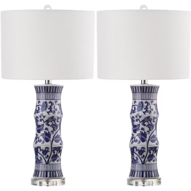 Sandy Table Lamp (Set of 2) - White/Blue  - Safavieh | Target