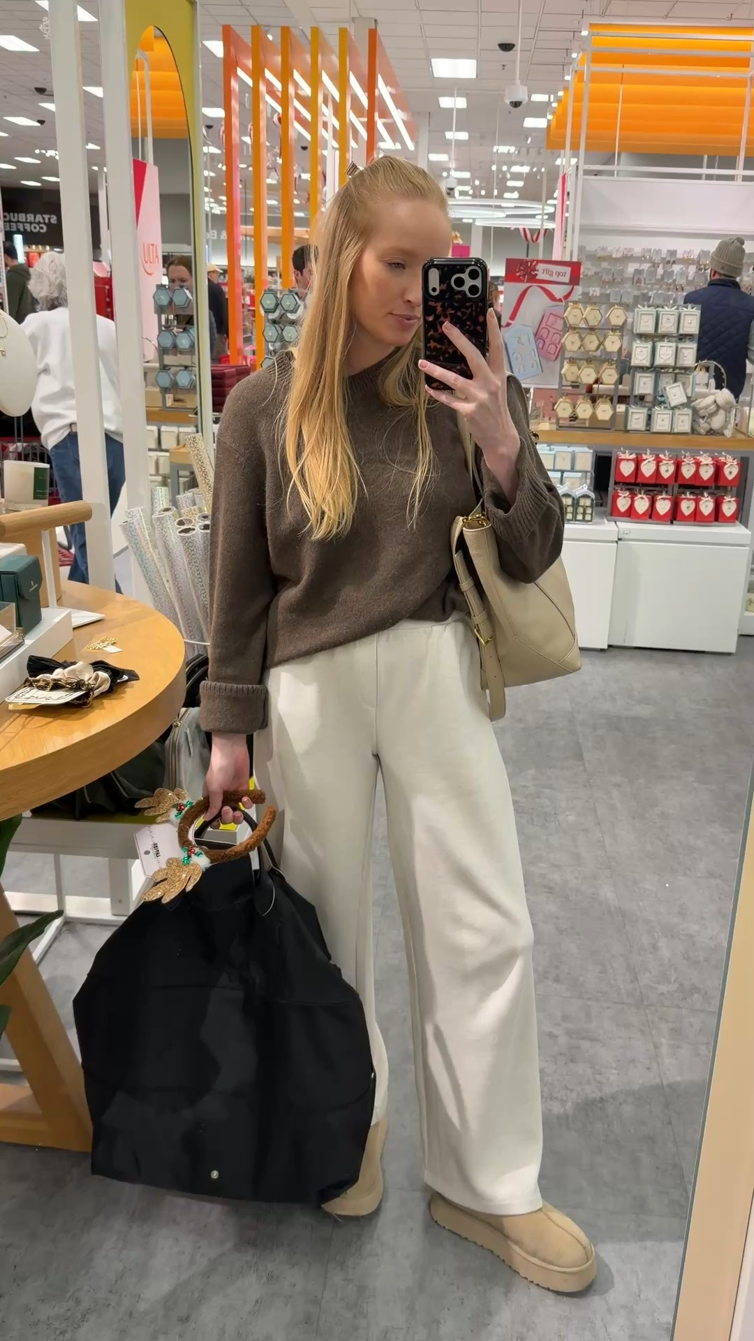 What I wore for a quick target trip! I picked up some gingerbread houses and little goodies for our little elf activities this month :) I got Josie this reindeer headband to wear when we go look at Christmas lights. Linking up this outfit because I wear it constantly. These pants have been an MVP the last few months postpartum!! Wearing a size small and they’re on sale 

#LTKmomlife #LTKootd #LTKSaleAlert