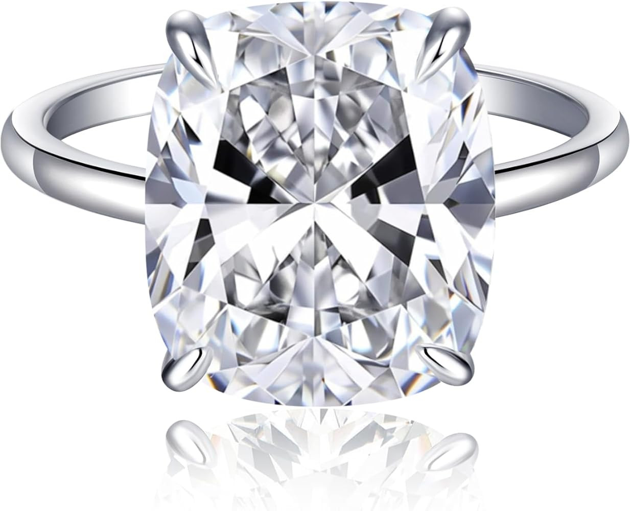 3CT/5CT Elongated Cushion Cut Engagement Ring for Women, Promise Wedding Cubic Zirconia White Gol... | Amazon (US)