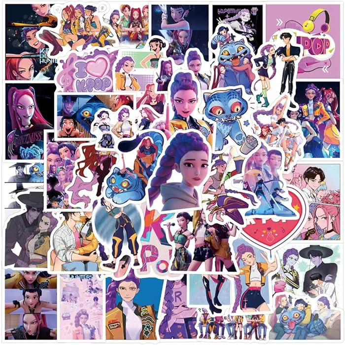 Demon Movie Hunters Stickers,110PCS Korean Idol Anime Style Stickers for Water Bottles,Waterproof... | Amazon (US)