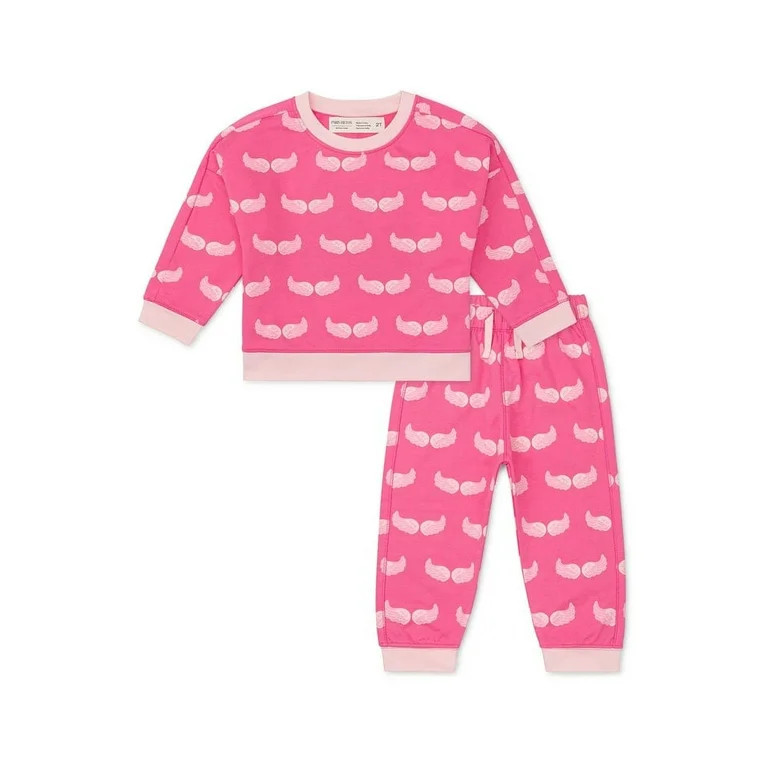 Paris Hilton x Monica + Andy Baby & Toddler Organic Cotton Sporty Sweatsuit Set, Sizes 12 Months-... | Walmart (US)
