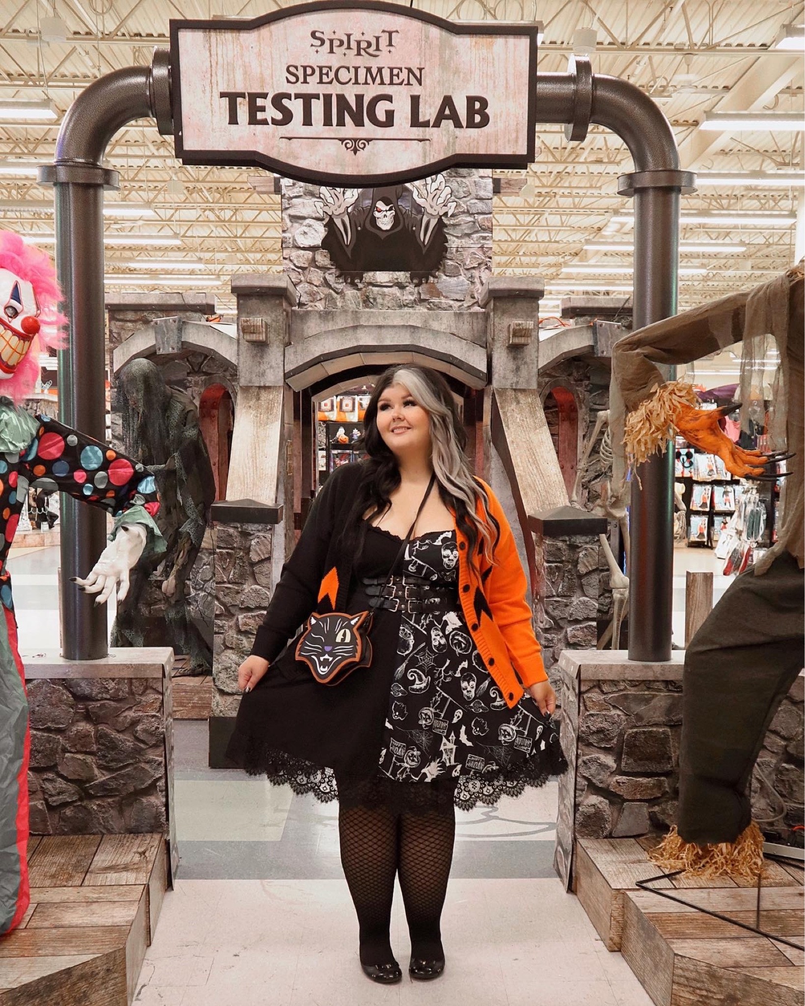 Just a spooky bean in her natural habitat making friends 💀😂👻🎃🦇✨

I’ll link my outfit in my story, story highlights & LTK! ❤️

DRESS - @sheincurve 
CARDIGAN & BELT - @hottopic 
PURSE - @spirithalloween 
TIGHTS - @snagtights 
FLATS - @colehaan (i’ve had for yearssss) 
FRIEND - Big Spooky Joe 💀😂

📸- @ahoyalina 

#spirithalloween #halloween #halloweenhunting #codeorange #witchy #htfanatic #hottopic #halloweenfashion #sheincurve #sheingals #altgirl 