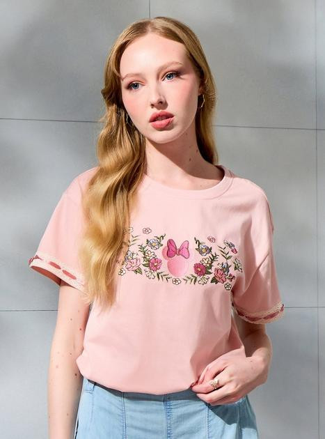 Disney Minnie Mouse Floral Lace Women's T-Shirt - BoxLunch Exclusive | BoxLunch | BoxLunch