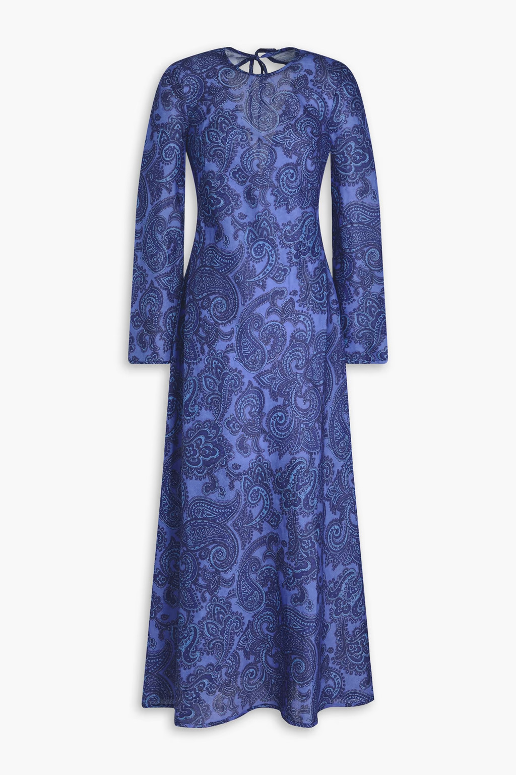 Cutout paisley-print linen midi dress | The Outnet (US and CA)