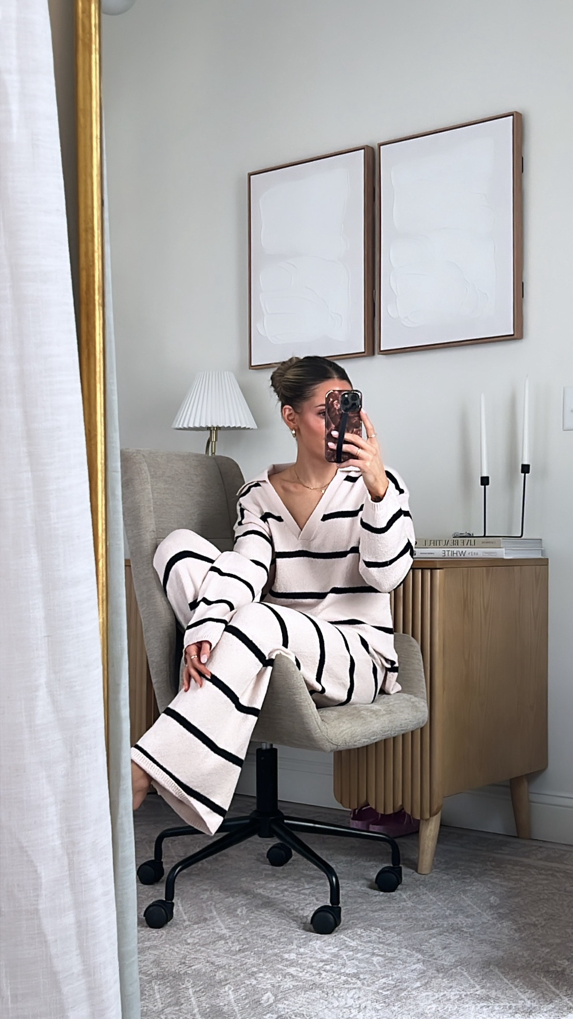 Sharing a few pieces from ASOS over in YouTube tonight so going to give you guys a sneak peek first!! 🤩

I shared this set on IG stories the other day and I am OBSESSED. 👏🏻 Cute and cozy but also a little bit elevated with the stripe!

I’m wearing an extra small in both pieces. The pants do run a bit on the longer side (I am 5’4” for reference)! 💋

#LTKSeasonal #LTKfindsunder100 #LTKstyletip