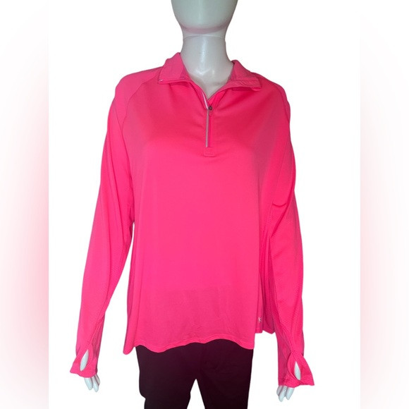 Danskin pink semi-fitted long sleeve 3/4 zip pullover | Poshmark