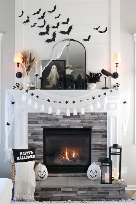 Halloween Fireplace mantle  #halloweendecor #halloweenmantle

#LTKHalloween #LTKHoliday #LTKHolidaySale