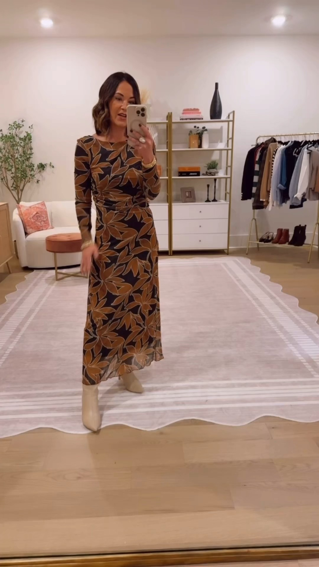 Fall dress look - this dress is comfortable and pretty! Wearing an xs in dress and coat - use code bestyled10 for 10% off at petite studio 

#LTKSeasonal #LTKHoliday #LTKOver40