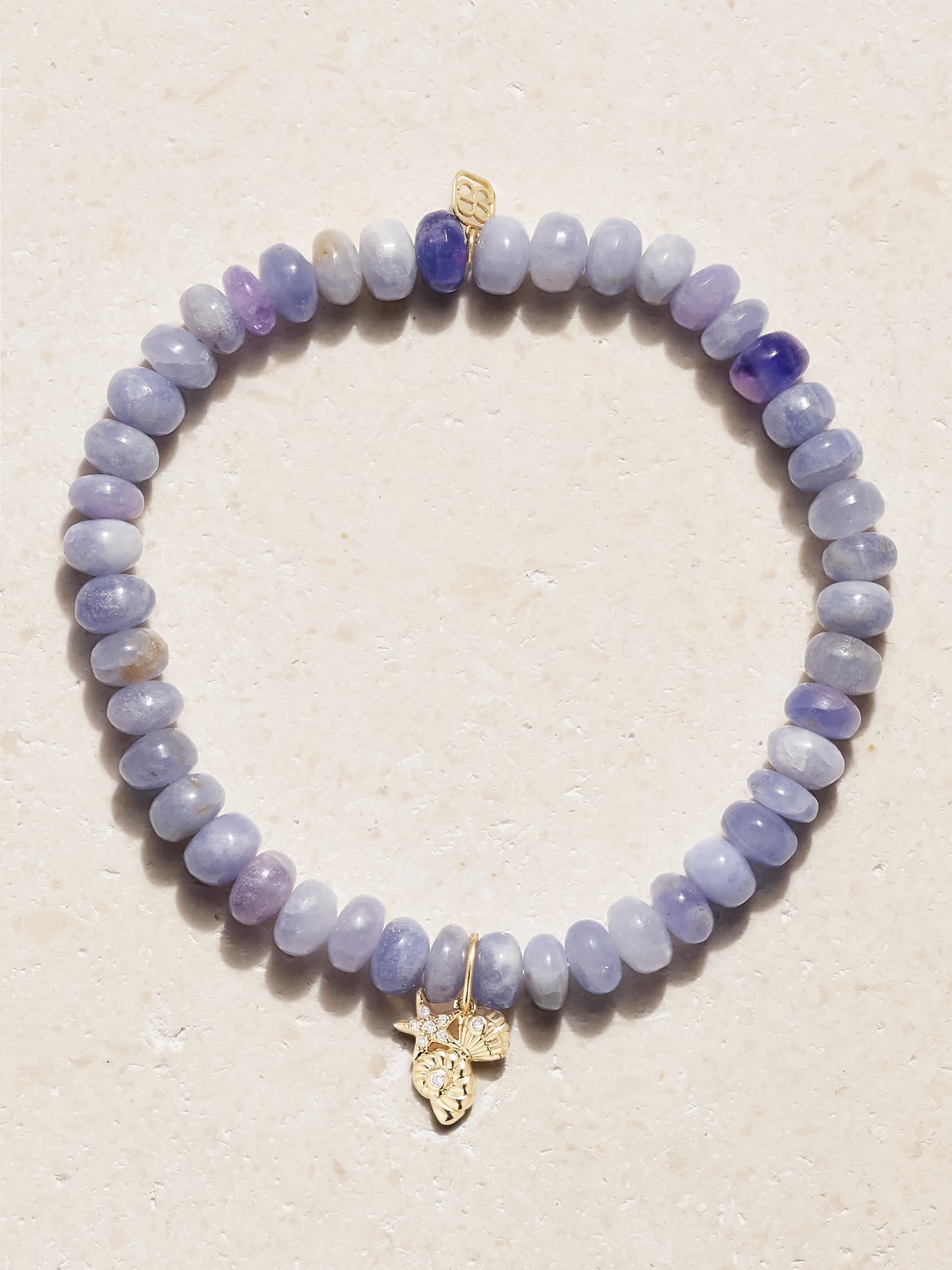 Sydney Evan - Small Cluster Charm 14-karat Gold, Hackmanite And Diamond Bracelet - One size | NET-A-PORTER (US)