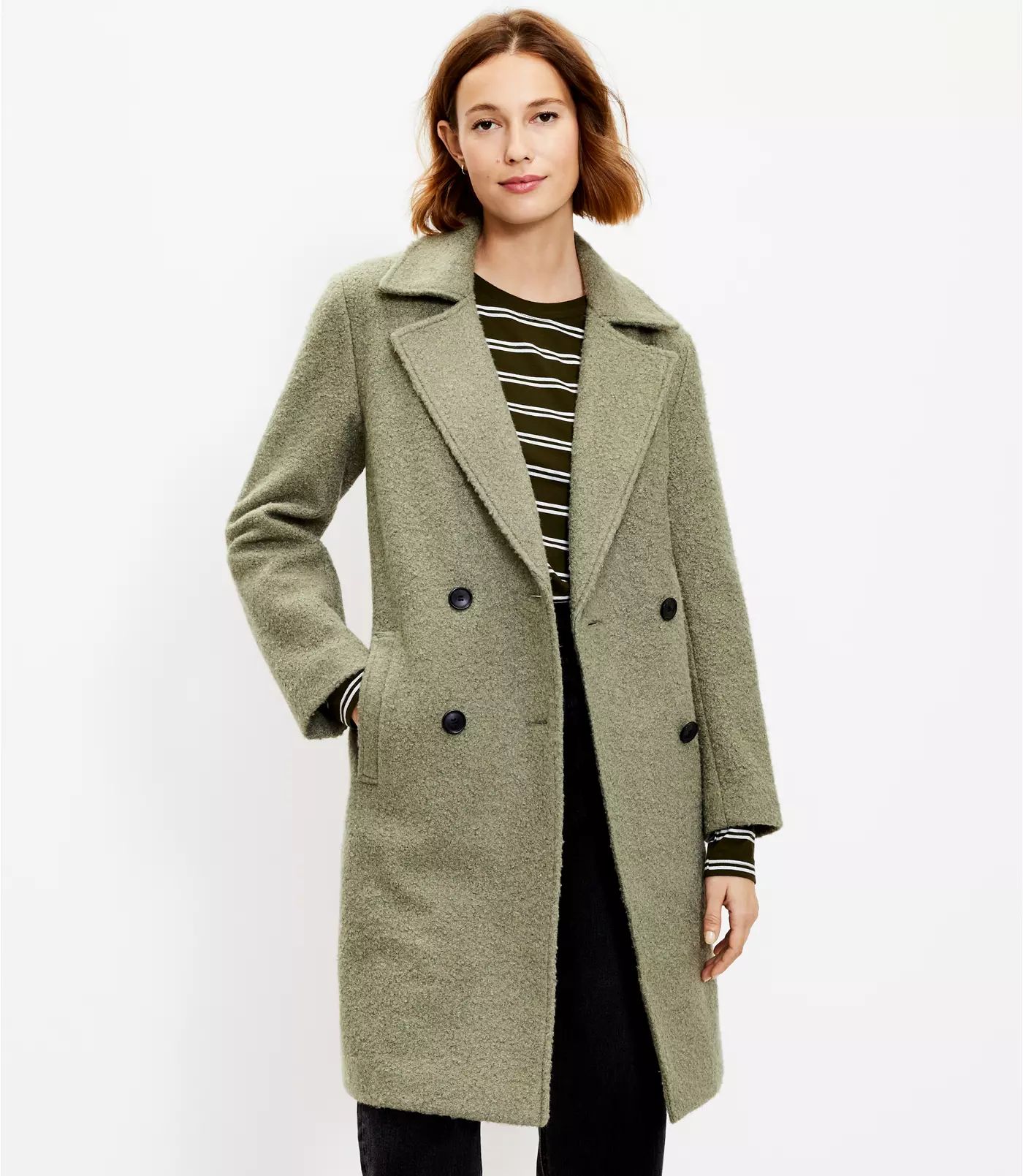 Softened Double Breasted Coat | LOFT