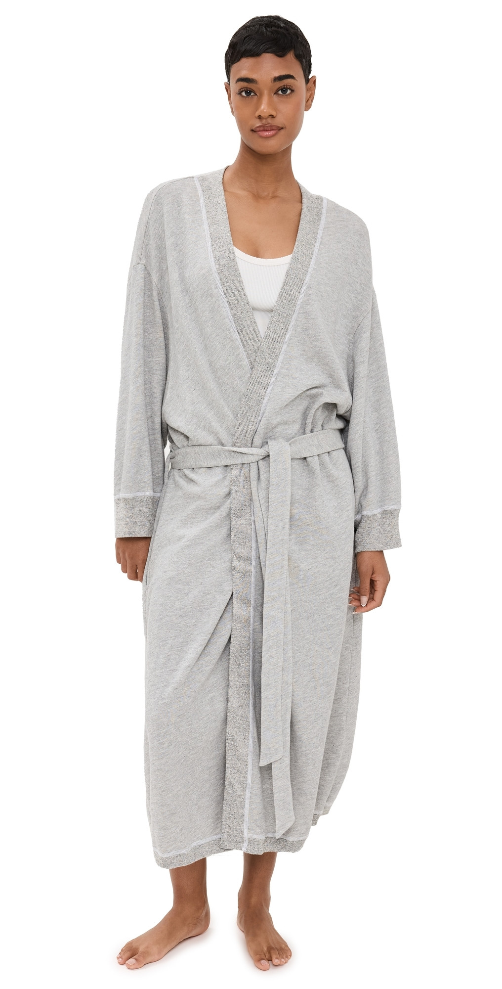 THE GREAT. The Sweatshirt Robe Light Heather Grey 2/3 | Shopbop