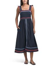 Linen Blend Ric Rac Dress | TJ Maxx