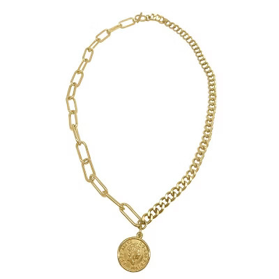 Adornia Tarnish Resistant Coin Mixed Chain Necklace | Target