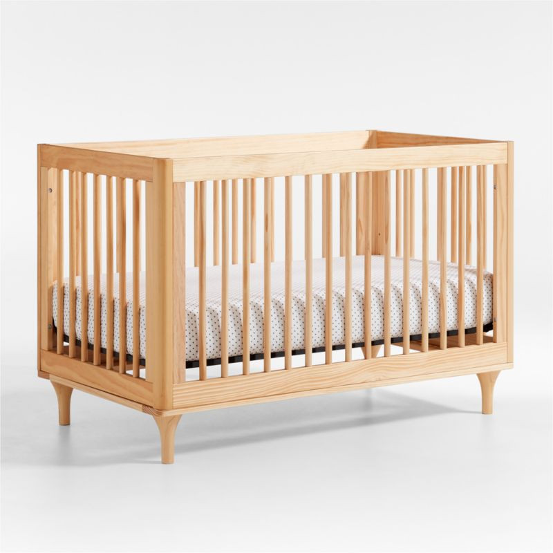 Babyletto Lolly Natural 3-in-1 Wood Convertible Baby Crib with Toddler Bed Conversion Kit + Revie... | Crate & Barrel